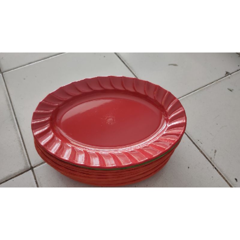 Piring Oval Bahan Semi Melamin 10 Inch (Melamix) / Piring Saji Seafood Pecel Lele