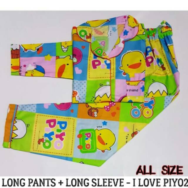 Piyama Wanita Lengan Panjang - I Love Piyo Long Sleves Long Pants Pajamas