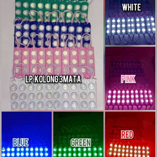 Lampu Led 3 mata 12v dan 24v Lampu kolong mobil