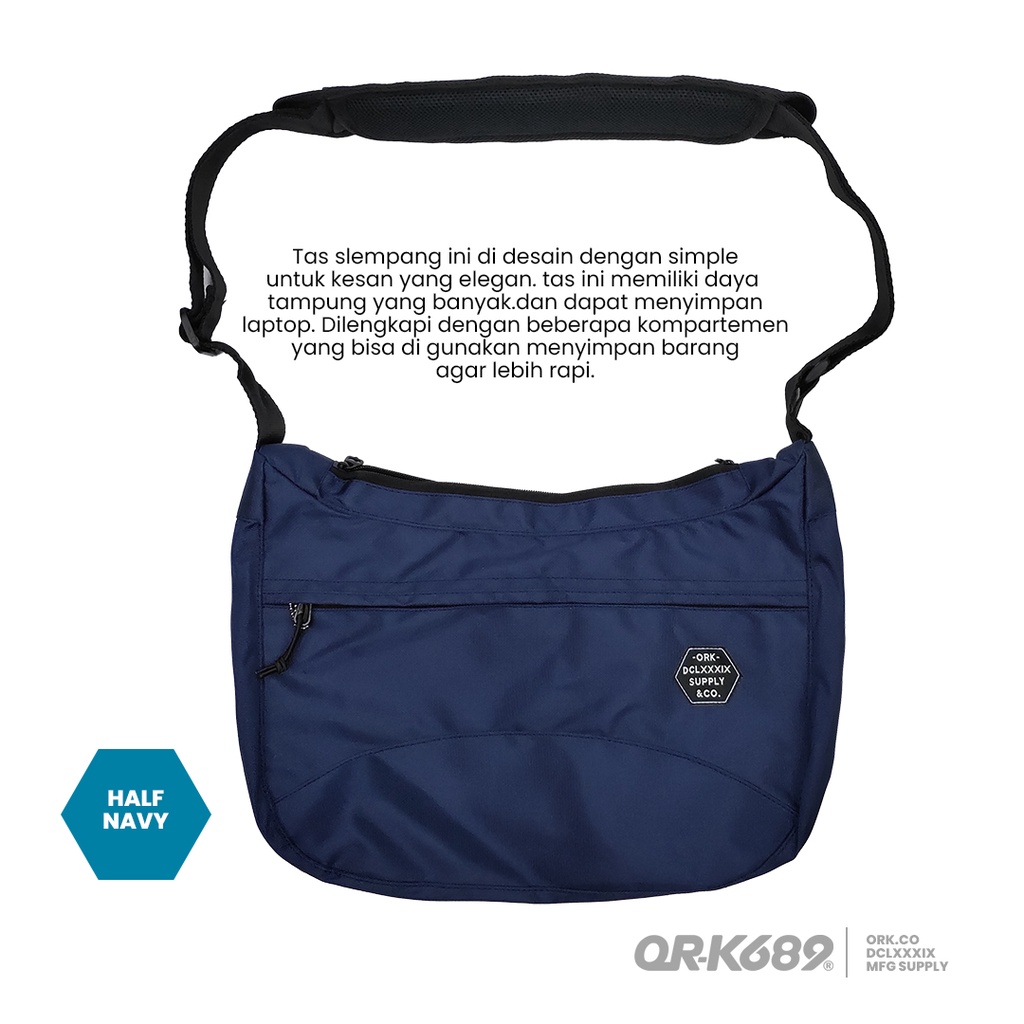 Tas Selempang Pria Distro Sling bag Waterproof Ork689 Half Navy
