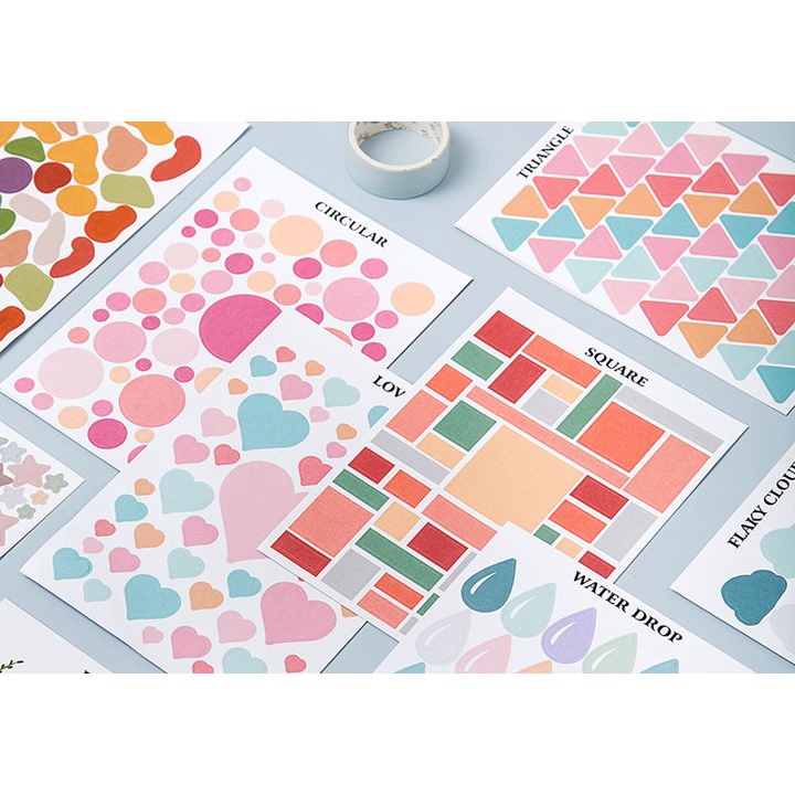 

Stiker Bentuk Aesthetic Lembaran Colorful Tumblr Deco Scrapbook Bujo Diary DIY