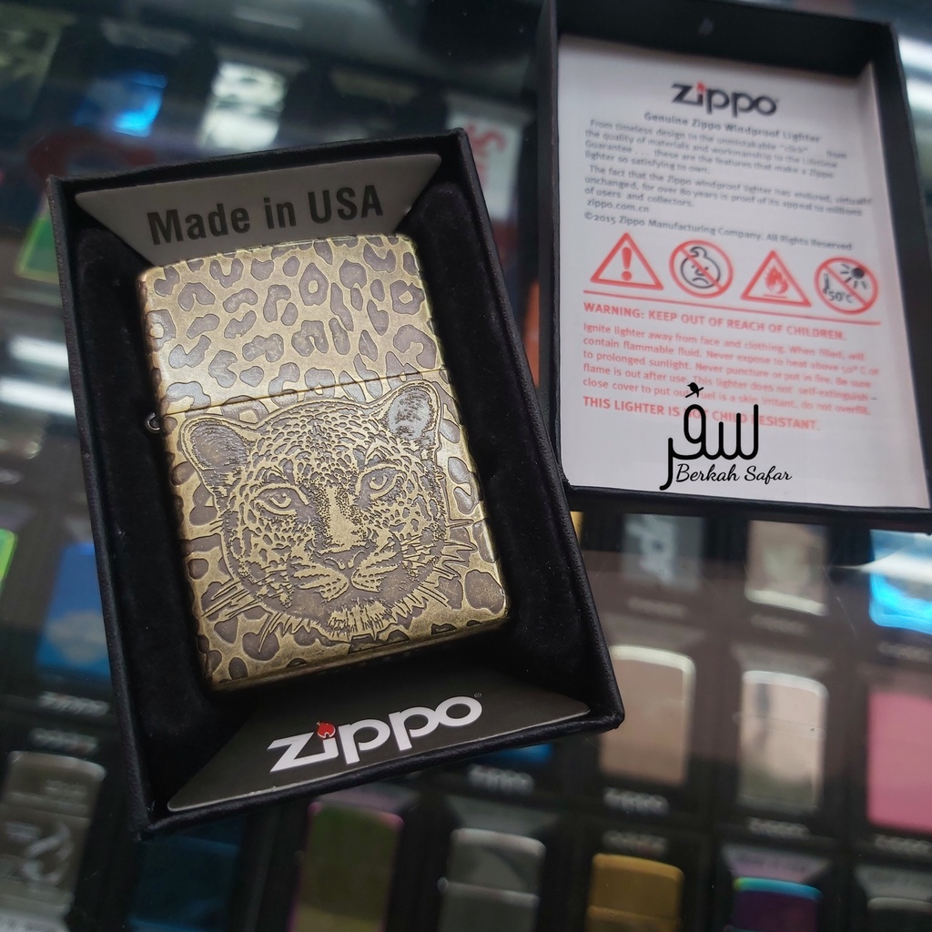 Korek Zippo Gold Tiger Full Grafir High Premium Quality Made In Usa &quot;Limited Edition&quot; - Free Box