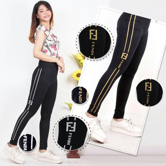 PREMIUM Celana Legging Import Fendy List / 1234