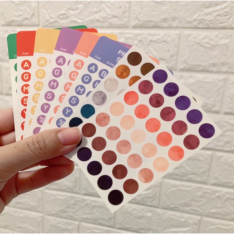 

Mini sticker Alphabets and Dots || Stiker Huruf Bulat