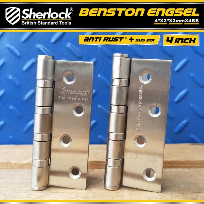 Engsel Stainless Steel 201 Ball Bearing Sherlock Engsel Pintu 4 INCH