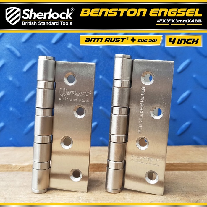 Engsel Stainless Steel 201 Ball Bearing Sherlock Engsel Pintu 4 inch