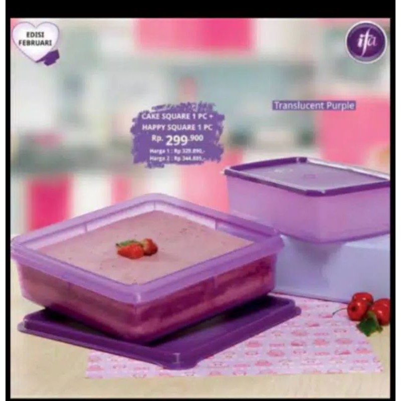 Kotak Kue Tempat Kue IFA Wadah Roti Wadah Kue IFA Cookware Cake Square Happy Square Tempat Donat