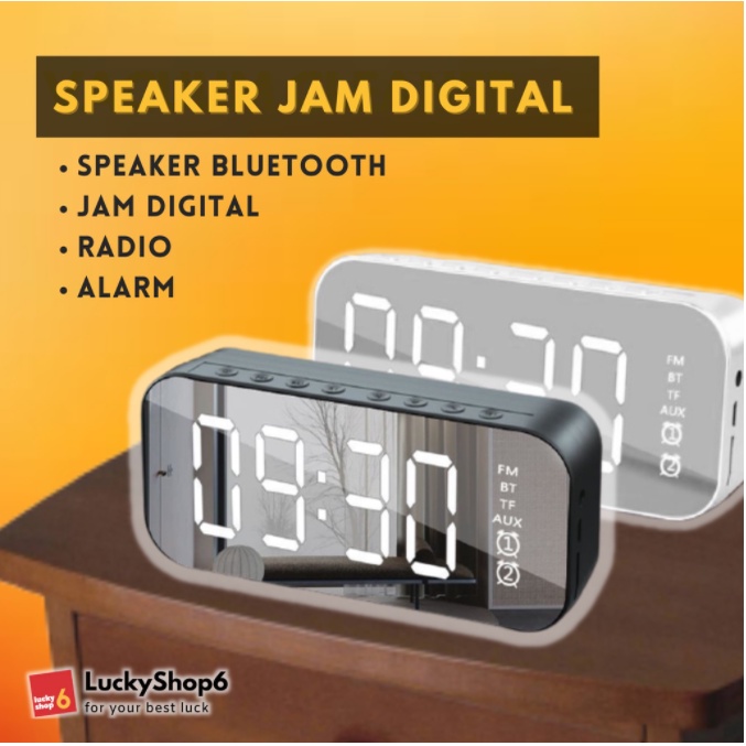 Jam Alarm Speaker Bluetooth Digital Mini Alarm Murah LED Display Clock Smart