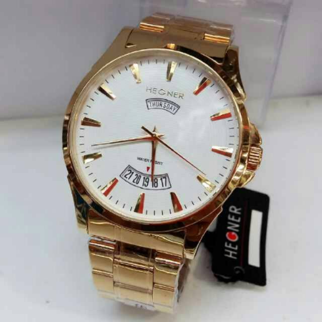 Hegner Jam Tangan Pria – Stainlesssteel – HG2604W Gold