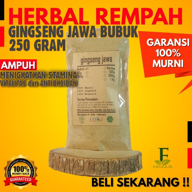 

GINGSENG JAWA BUBUK 250 GRAM - Talinum Paniculatum - MURNI - JSR - REMPAH