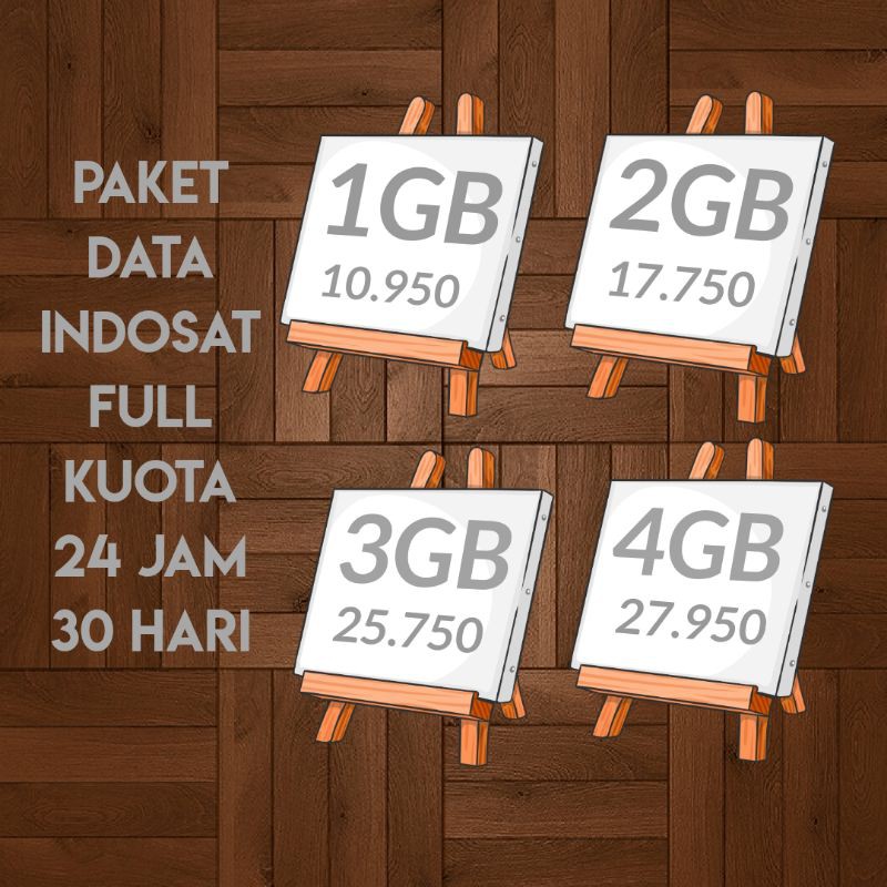 PAKET DATA INDOSAT FULL KUOTA 1GB/2GB/3GB/4GB 24JAM 30HARI