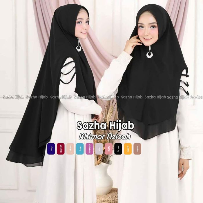 KHIMAR AZIZAH HIJAB INSTAN SYARI PROMO JILBAB INSTANT MURAH - Hitam