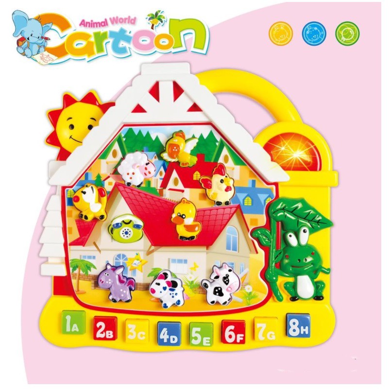 Mainan Edukasi Anak Musik Big Piano House Farm Lampu Kado Bayi Kado Balita BS