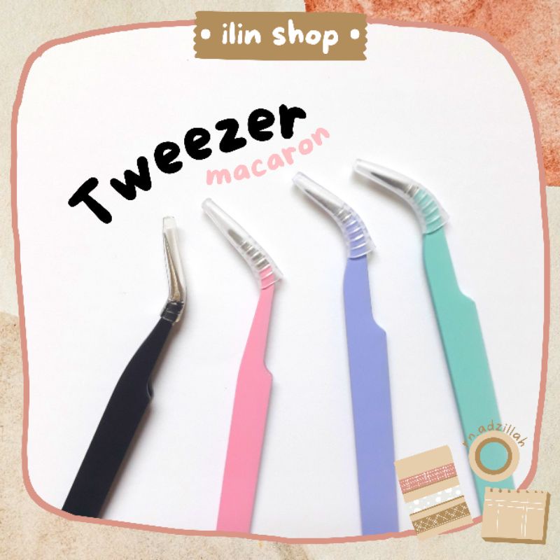 

Pinset Stiker Lengkung / Tweezer Black & Macaron