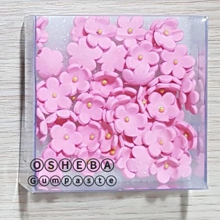 

osheba gumpaste bunga BK BB 1.2 cm warna pink isi 50 bunga