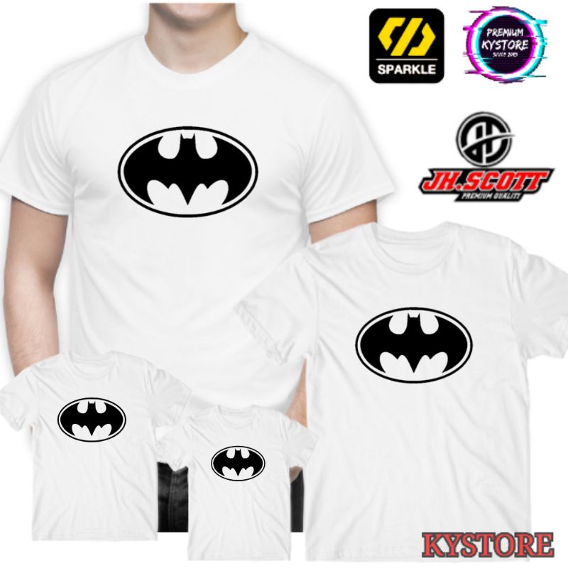 kaos anak dan dewasa superhero atasan pria motif batman cotton combad 30s