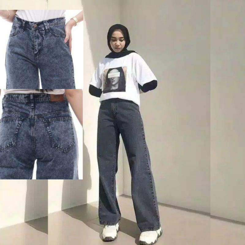 celana panjang jeans//celana kulot lipat peremium//celana anita