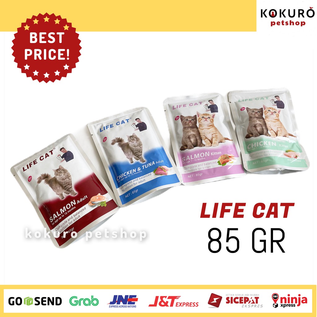 MAKANAN KUCING LIFE CAT / LIFECAT BAIM WONG POUCH 85GR SETARA WHISKAS
