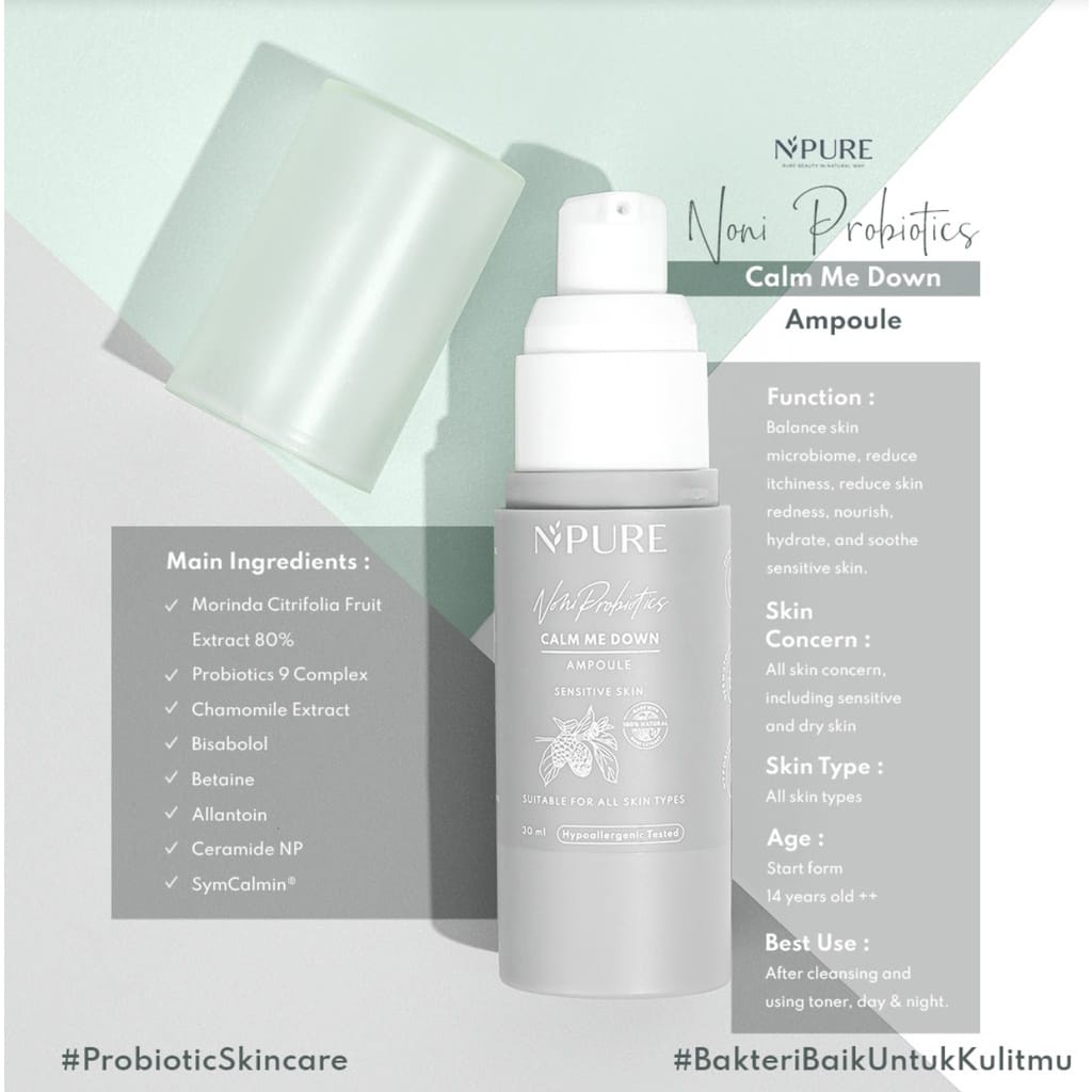 NPURE NONI PROBIOTIC AMPOULE 30ML SKINCARE WAJAH SERUM FACE WANITA