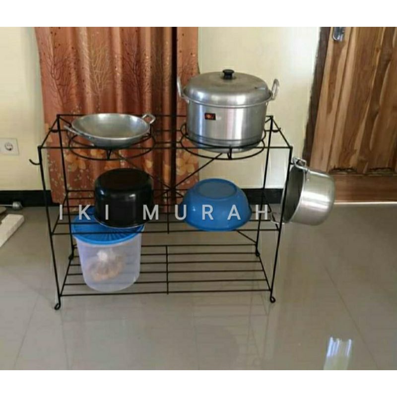 RAK WAJAN KITCHEN SET SERBAGUNA BESI TERMURAH /RAK PANCI RAK TOPLES