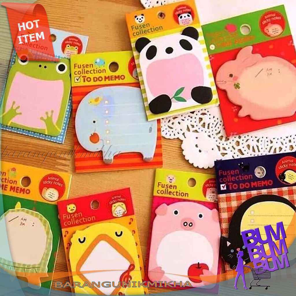 

Memo Sticky Notes Zoo Animal Buku Catatan Kecil Mini Book Karakter Lucu