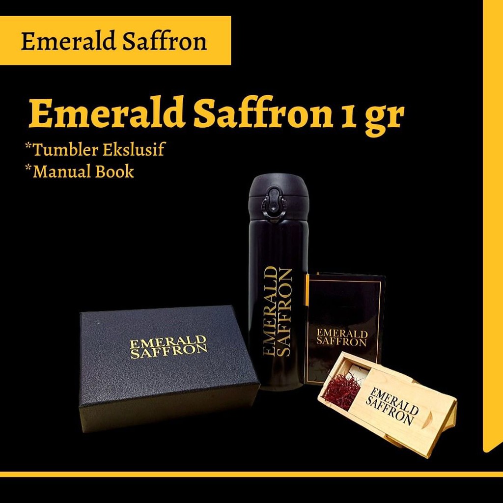Emerald Saffron Original 1 gr  Bonus Tumbler Ekslusif | Saffron Asli Afghanistan