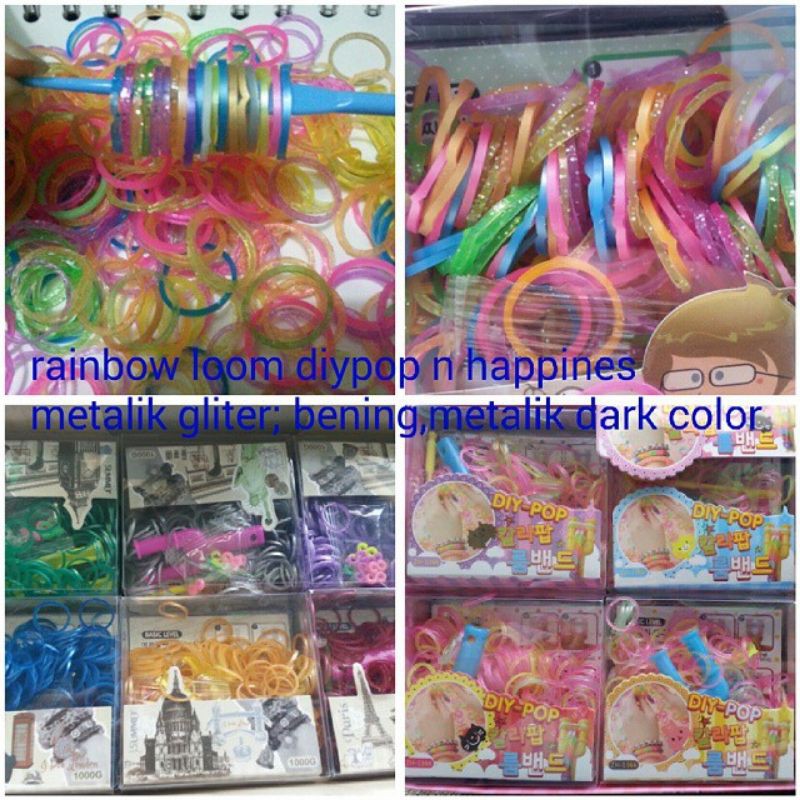 

refill loomband gold - silver- glitter- merek happines tebel
