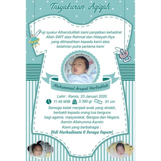 Kartu Ucapan Aqiqah Ukuran 10 X 9 Cm Shopee Indonesia