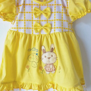  Baju  balita motif kotak  kotak  kelinci Bunny Rabbit 