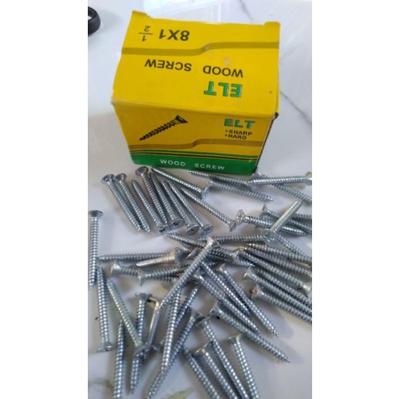 (10 PCS) TAPING SCREW SKRUP 8 X 1 1/2&quot;