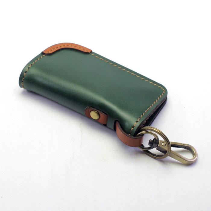 Dompet STNK Mobil Motor kulit asli key chain Hijau