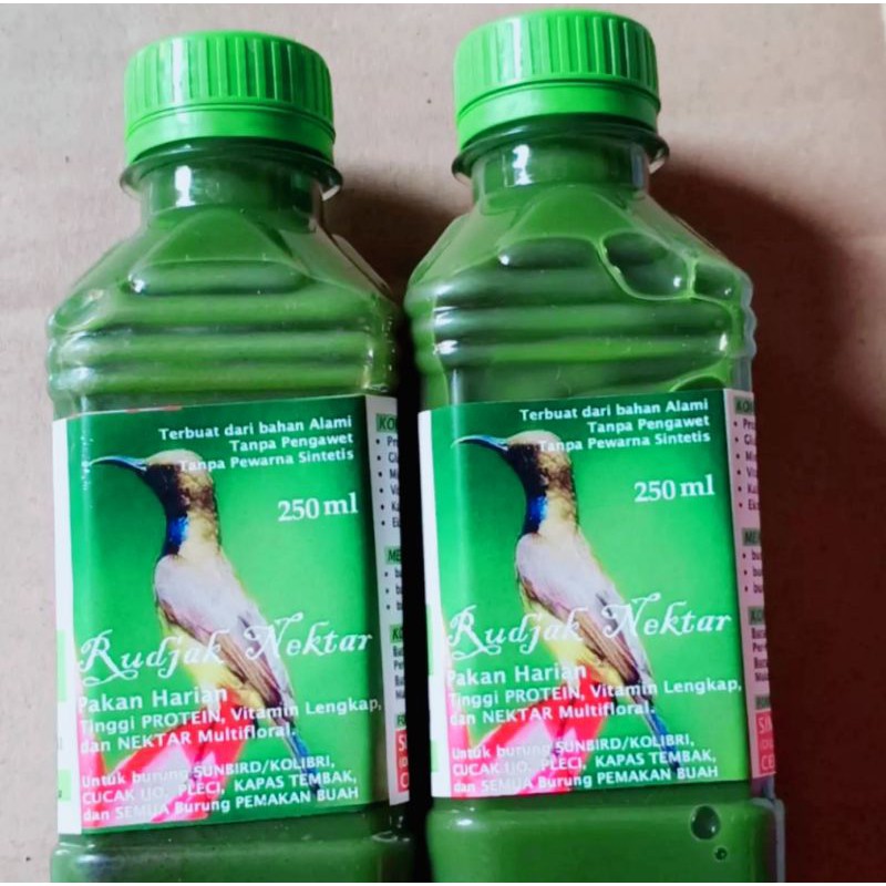dua botol rujak nektar,nekstar konin kolibri Muncang wulung sepah raja madu maduan burcil