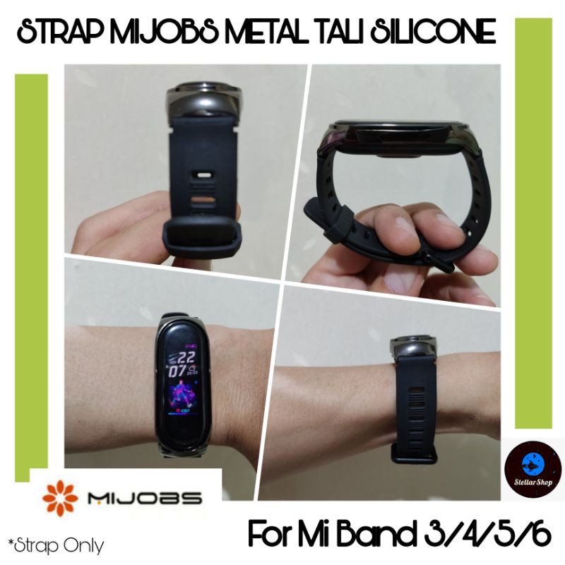 Strap Pengganti Mijobs Mi Band 3 4 5 6 Metal Tali Silicon