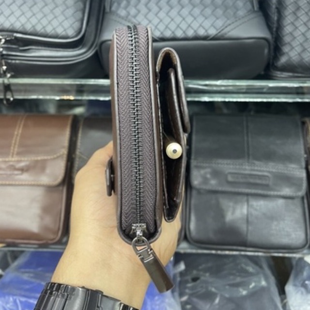 Handbag pria/Wanita AIGNER Bahan kulit Free pena | Tas tangan pria