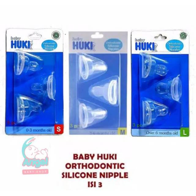 Huki Orthodontic Nipple Silicone 3 Pcs S/M/L