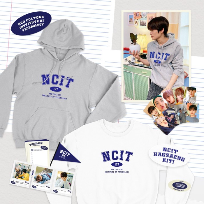 Hoodie Sweater Nct Hoodie Sweater Ncit Jaket Nct Dapat Freebies - Abu-Abu, Hoodie Xl Stok Terbatas