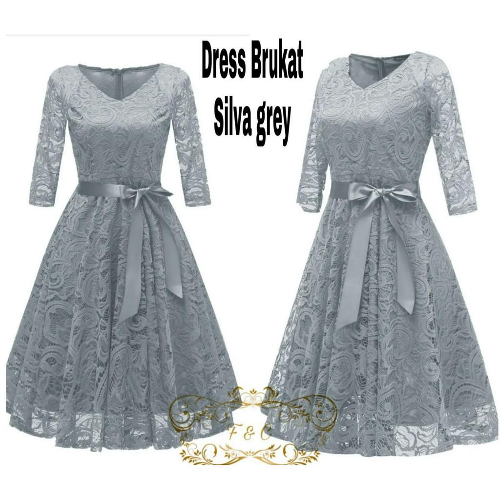 Feodora Fashion / Dress Silva / dress wanita / dress brukat / dress midi / pakaian wanita / dress party (GOOD QUALITY)