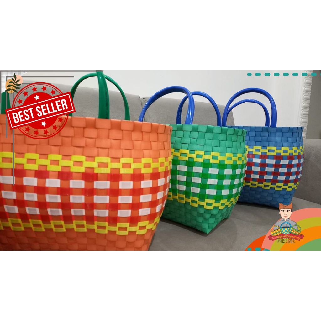 Jual Besar Tas Anyam Plastiksouvenir Anyamanyaman Plastiktas Jalihamperskeranjang Belanja 0982