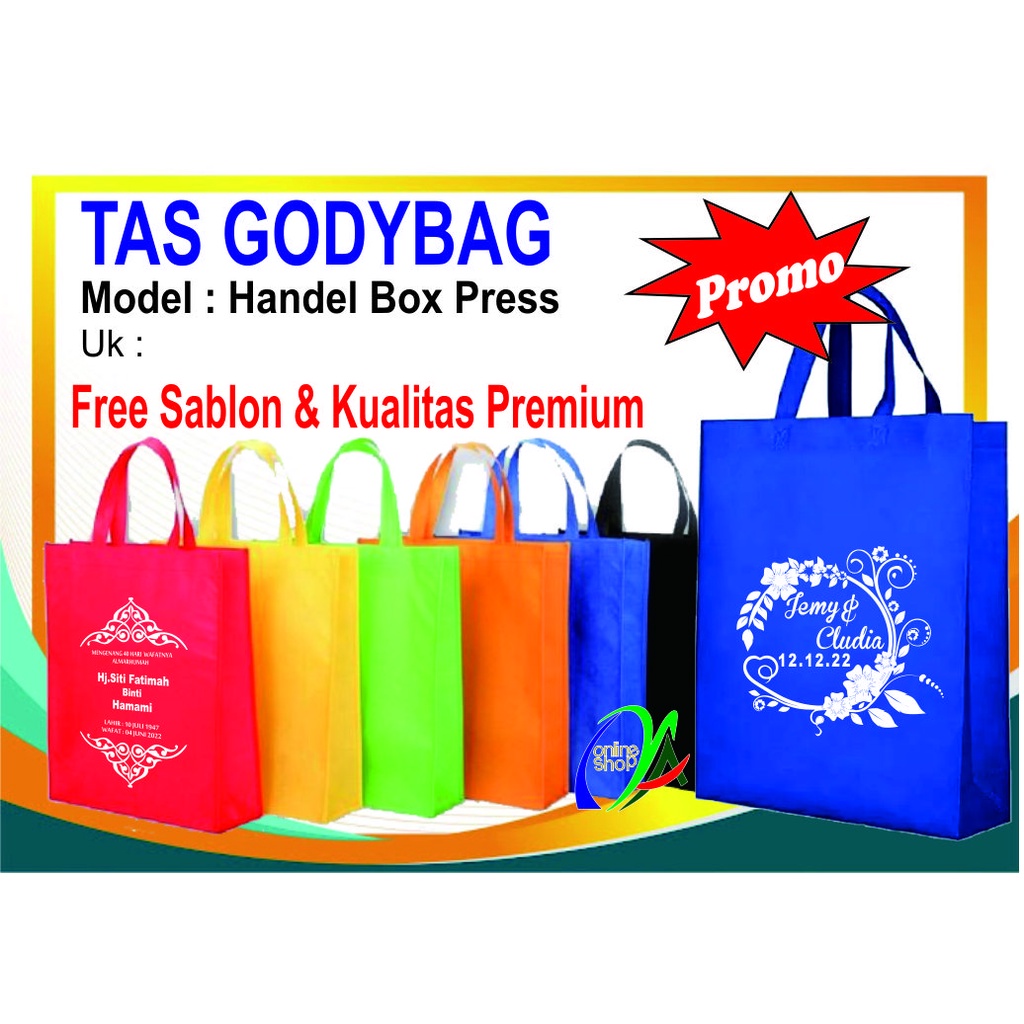 

Gody bag Handel Bok , Tas Bingkisan Idul fitri, tas bingkisan lebaran, tas kado, tas belanja, tas sablon nama, tas promosi, Tas sembako, agen tas Godybag, tas souvenir, tas seminar, Tas Lebaran, sablon godybag