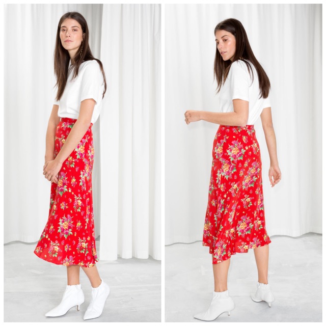 floral mid skirt