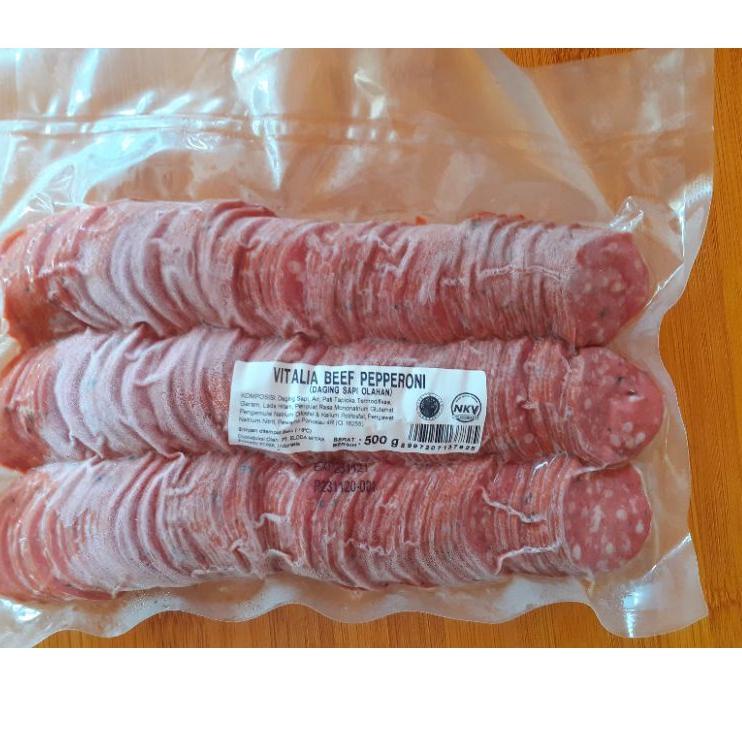 

Stock Terbatas beef pepperoni 500 gr. pepperoni seri vitalia o44☋