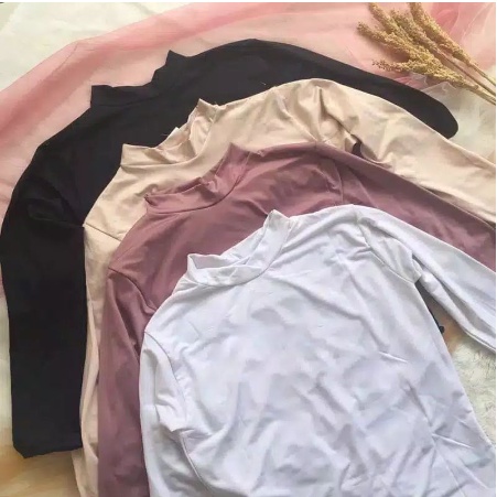 PROMO MANSET BADAN POLOS TEBAL ADEM TURTLENECK BAHAN KAOS TIDAK LICIN