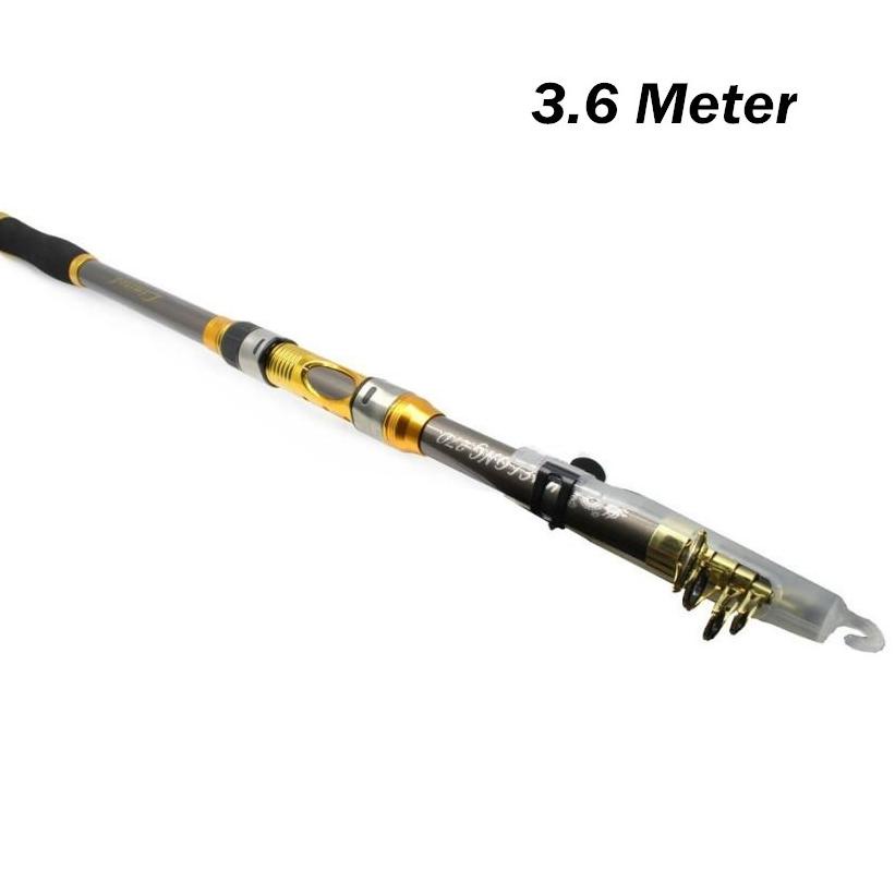 "HTI. 4985" Joran Pancing Carbon Fiber Sea Fishing Rod 2.1-3.6M/7 Tongkat Stik Pancing 3.6Meter Stic