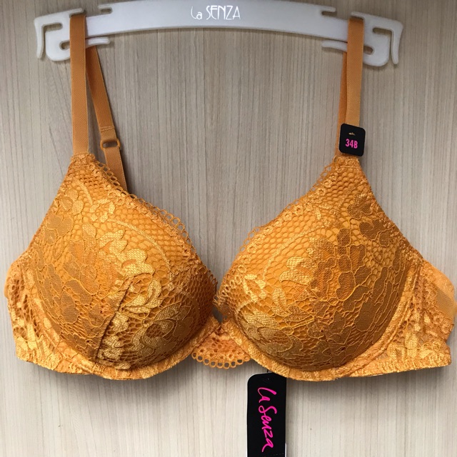 Bra LA SENZA Obsession Yellow Mustard Lace 34B set