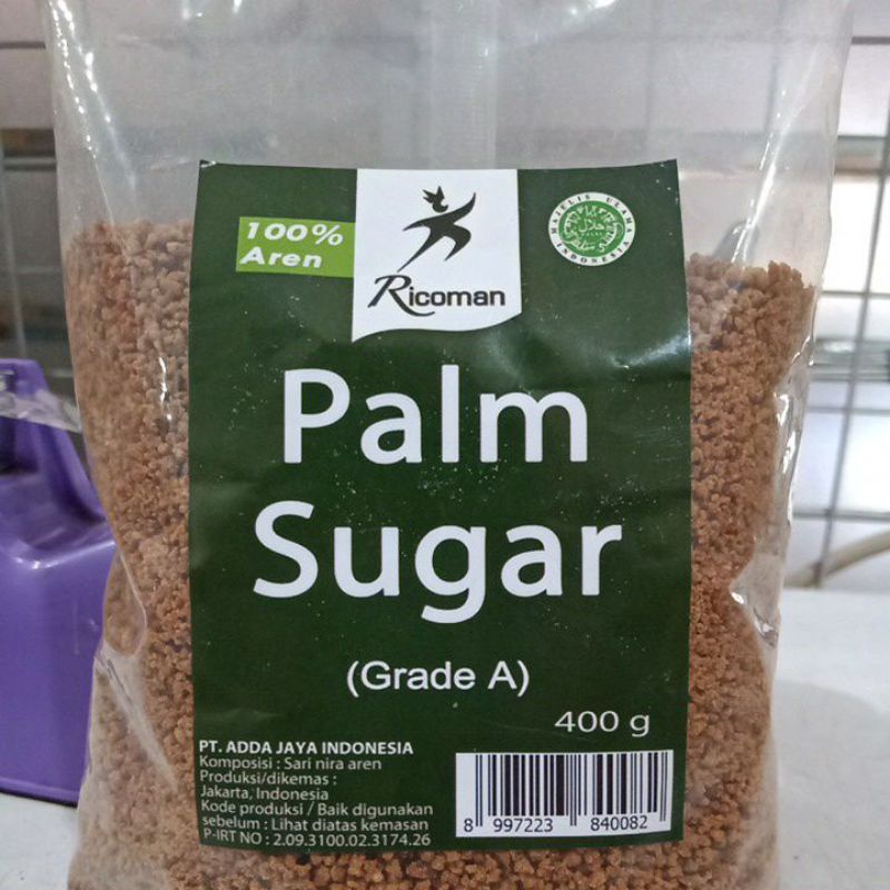 

RICOMAN PALM SUGAR 400GR, GULA AREN BUBUK