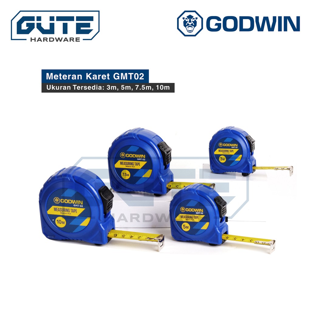 GUTE GODWIN Meteran Karet / Rol Meter / Meteran Tukang GMT 02 Uk 3m 5m 7.5m 10m