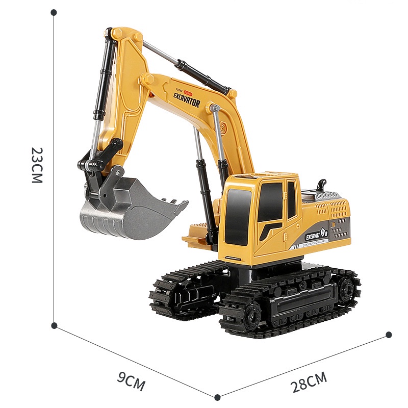 Wireless remote control excavator enam arah paduan excavator model simulasi kendaraan rekayasa listrik mainan anak-anak