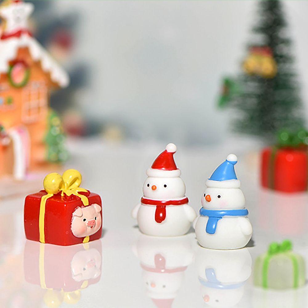 【 ELEGANT 】 Ornamen Natal Lucu Untuk Hadiah Pemandangan Taman Peri Dekorasi Rumah Ornamen Bonsai Snowman Christmas Decoration