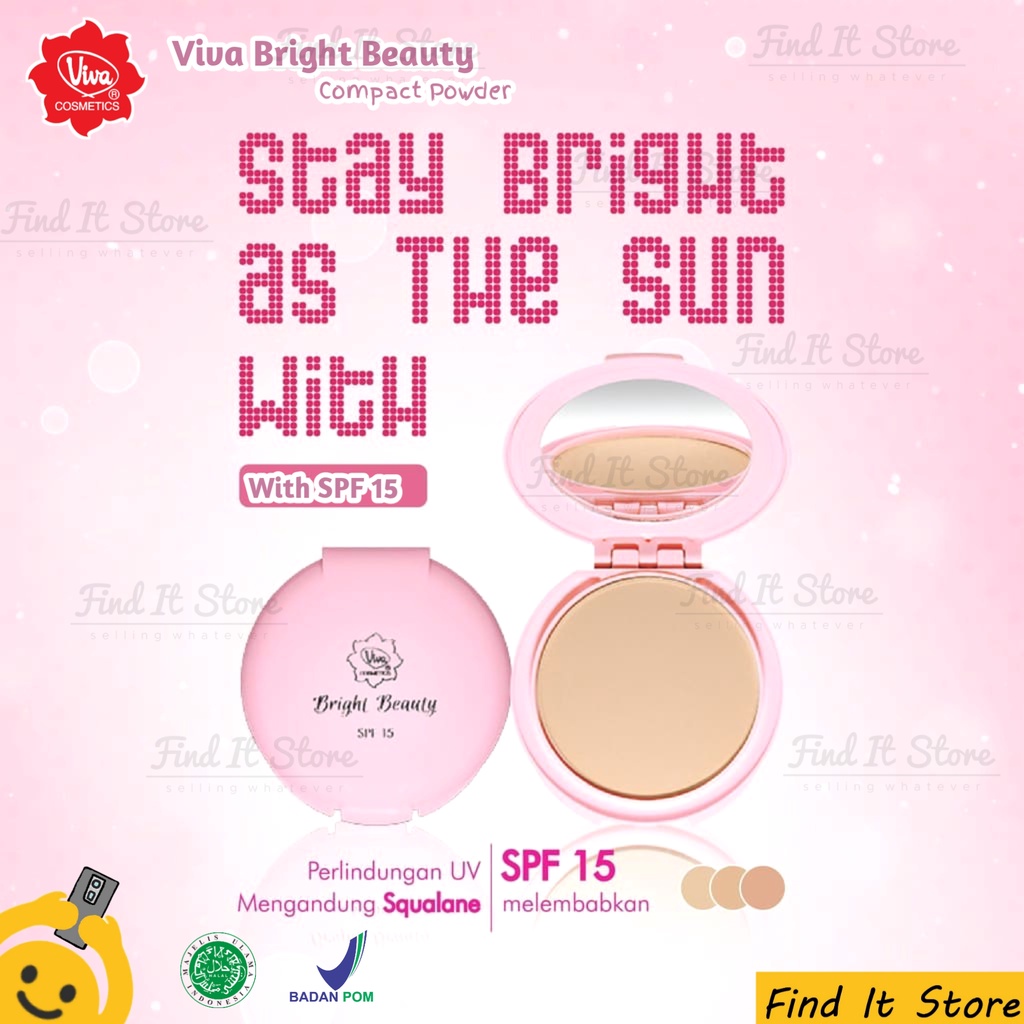 Viva Bright Beauty Compact Powder SPF 15 | Bedak Padat | BPOM | Halal