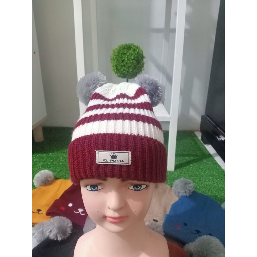 TERBARU KUPLUK ANAK GARIS  - GARIS POMPOM/KUPLUK BAYI LUCU &quot;DZAIKRA&quot;